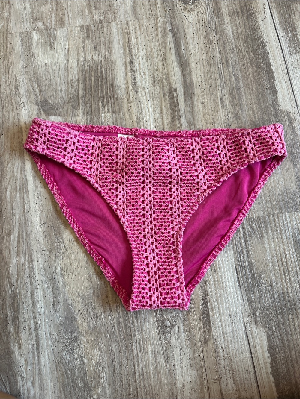 aerie Hot Pink Crochet Bikini Bottoms